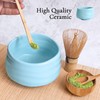 Green Hearted Roots Ceramic Matcha Bowl - Large Ceremonial Japanese