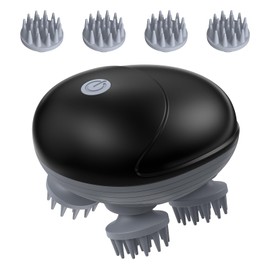 AMIR Newest Cat Massager, Portable Electric Head Massager for Cat, Waterproof Handheld Pet Massager with 4 Massage Heads, Electric Cat Brushes for Pets Relax and Stress Relax