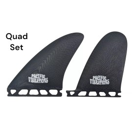 Undisclosed Pacific Vibrations Surfboard fins Speed Dialers Quad set Fits Futures base - Red/white/blue