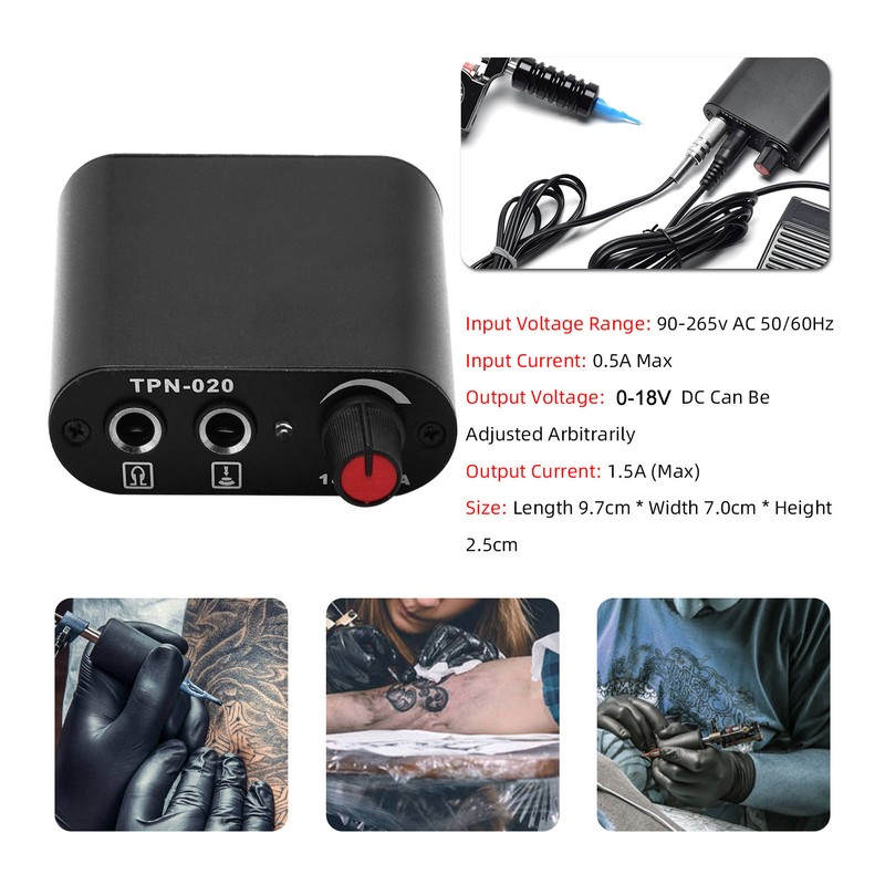 Rotary Tattoo Pen Set Power Supply Foot Pedal DC Clip