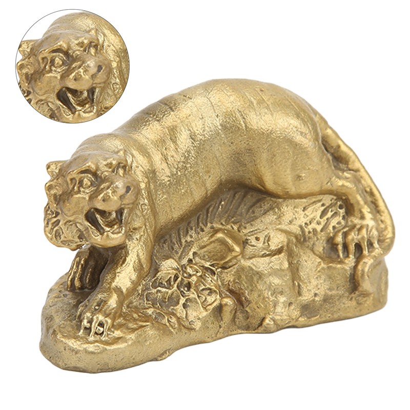 Brass Tiger Statue Ferocious Tiger Durable Brass Rustproof Durable Sturdy