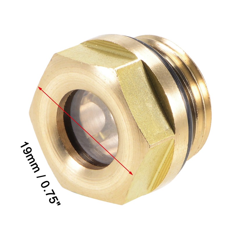 sourcing map Oil Liquid Level Indicator Sight Glass M18 x