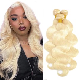 Blonde Human Hair Bundles 613 Body Wave Bundles Brazilian Blonde Body Wave Human Hair 3 Bundles 14 16 18 Inch 613 Bundles Soft and Shiny Hair Extensions Honey Blonde Bundles