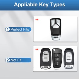 YO&YOYE Funda para llavero AUDL con llavero, funda de TPU suave para llave de A4, Q7, Q5, TT A3, A6, SQ5, R8, S5