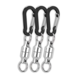 Wlikn Magnetic Releaser, Magnetic Net Release, Magnets, Load Capacity 11.0 lbs (5 kg), Carabiner, Hanging Small Items, Hook, Camping, Climbing, Fishing, Outdoor Use (Black)