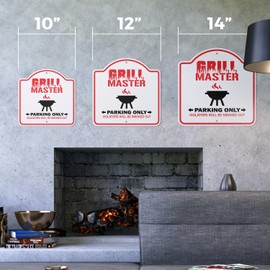 Grill Master 12" X 12” Sign | Indoor/Outdoor Plastic | SignMission Designer BBQ Cookout Tailgating Cook Dad Burger Hot Dogs Novelty Gift Funny Joke Gag Road Garage