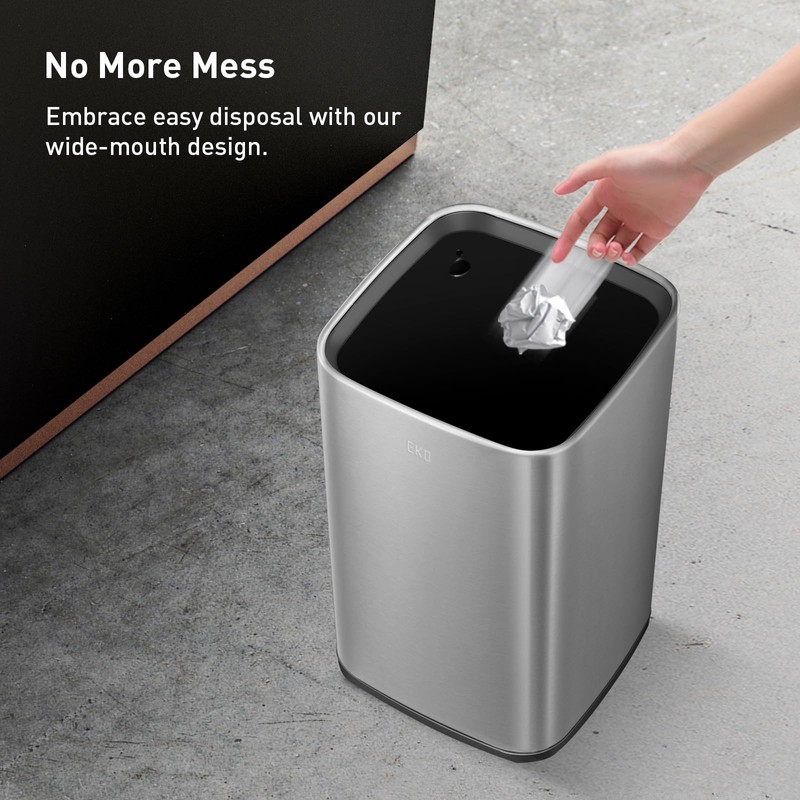 EKO 2-Pack Open Top Trash Can with Removable Inner Basket,