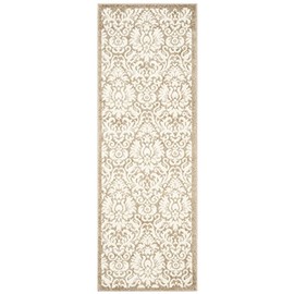Safavieh Amherst Collection AMT427S Floral Damask Runner, 2'3" x 13' , Wheat / Beige