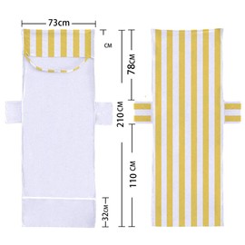 FANSU Protective Cover for Garden Lounger, Terry Towel for Sun Lounger, Microfibre Quick-Drying Beach Towel with 2 Pockets, Beach Towel for Swimming Pools, Beaches, Garden Hotels (75 x 210 cm)