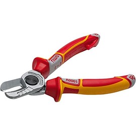 VDE Cable Cutter 160mm, Blade Edge Flush, Cutting Capacity Max 16mm, for Use with Cables, Overall Length 160mm, NWS - 043-49-VDE Series