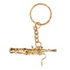 Mini Bassoon Shape Key Chain Adorable Brass Key Ring Pendant