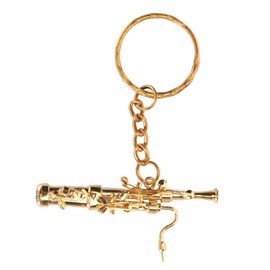 Mini Bassoon Shape Key Chain Adorable Brass Key Ring Pendant Gift Musical Instrument Keychain Gold