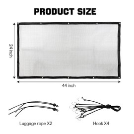 Hbxdeco Dog Car Net Barrier, 44"×24" Dog Barrier for Car, Pet Car Divider for Back Seat, Adjustable Stretchable Auto Safety Mesh Pet Barrier Net, Easy to Install, Universal for Car SUV Truck