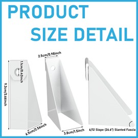 MorningRo 50pcs Aluminum Gutter Wedges for 5-inch K-Style Gutters, Levels Rain Gutters on Angled Fascia for Proper Installation and Drainage for Roof Pitch (6/12 Through 10/12 Slope,White)