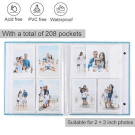 Ayorasly 2 Pack Polaroid Photo Albums, Each Holds 280 Photos, Blue Memory Books for 2 × 3 in Pictures, Linen Cover Photocard Albums with Display Window, Great for Wedding Travel Baby Growth