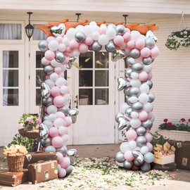 S AFSTAR 7.3 Ft Wood Garden Arbor, 88inch Wood Backdrop Stand Wedding Arches, Pergola Archway Plant Climbing Arch Trellis in Garden Yard Outdoor, Ceremony Christmas Garden Decoration Pergola, Brown