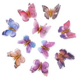 20STK Schmetterling Haarspange 3D Bunte Schmetterling Haarclips Sparkly Haar Accessories Schmetterlinge Feen Kostüm Zubehör für Kinder Damen Braut Hochzeit Geburtstag (10 Stile, 5cm)