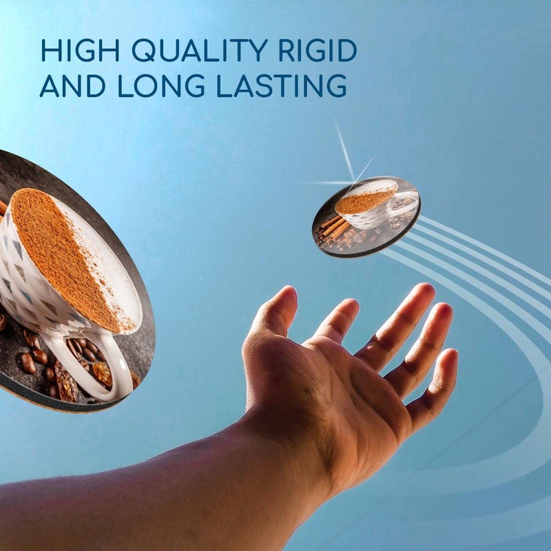 1 x Round Coaster - Cinnamon Spiced Latte Coffee Cafe