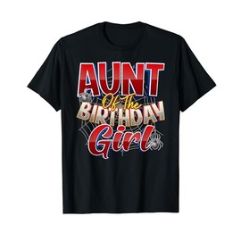 Spider Web Birthday Party Costume Aunt of the Birthday Girl T-Shirt
