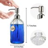 JASAI 18 Oz Clear Glass Soap Dispenser with Rust Proof