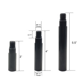 Gaquolam 5/8"-11 Thread Angle Grinder Extension Shaft Buffer Backing Plate,3" 4" & 5.5" Connecting Rod with 1" 2" & 3" Polishing Pad Airway Buffer Extender for Angle Grinder and Car Polisher (Black)