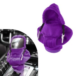 Ziciner Car Gear Shift Knob Cover, Fashionable Sweater Design Trim, Universal Soft Gear Shift Protector, Auto Interior Decor Accessories for Manual & Automatic (Purple)