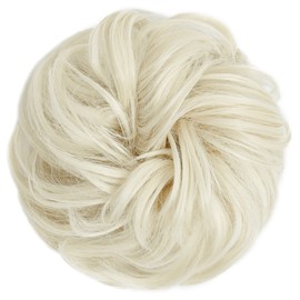 Yamel Messy Bun Hair Pieces for Women Hair Bun Extension Platinum Blonde Updo Curly Messy Bun Scrunchie