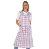 Schuerzenfabrik Button Gown Women's Mixed Fabric Checked Apron Sleeveless Cooking