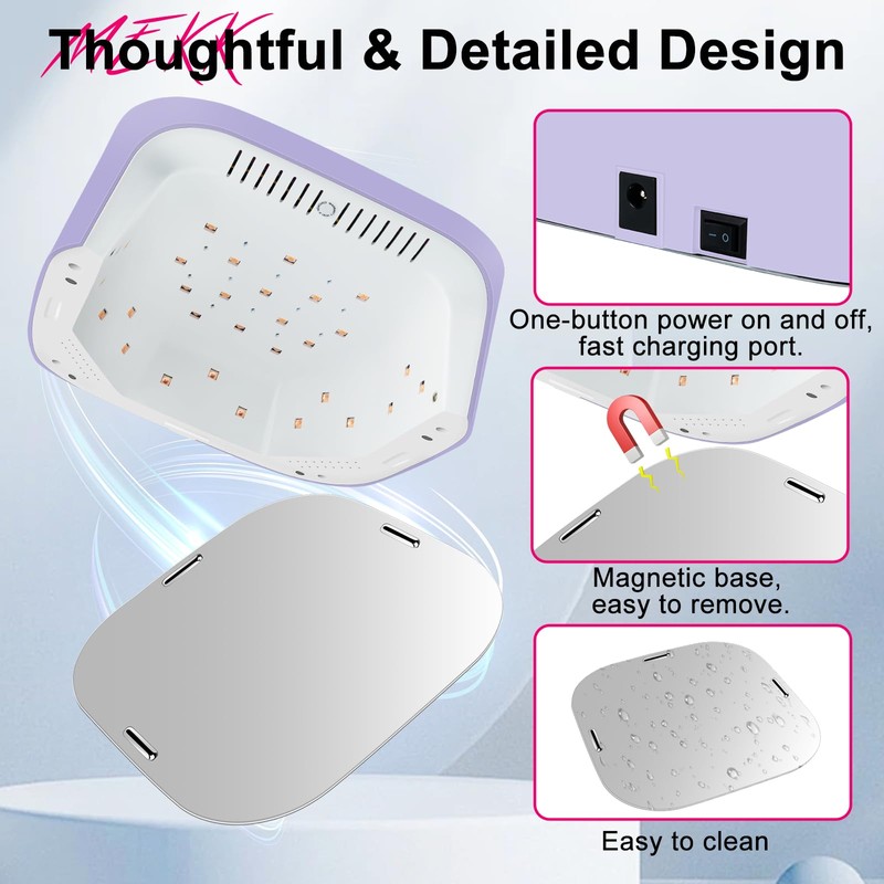 Red Light UV LED Nail Lamp, Cordless Professional UV Nail