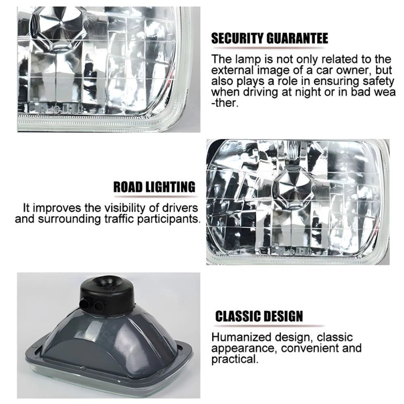Bricologht DOT NEW 7x6" GLASS LED Headlight Hi/Lo Beam 120W