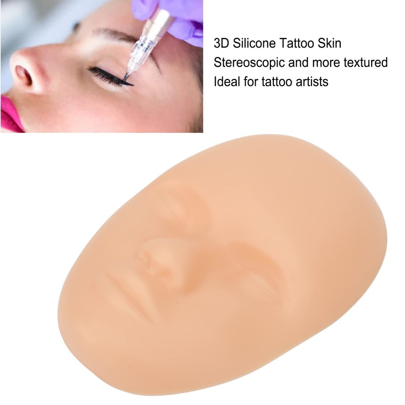 Tattoo Practice Skin Head, 10 Pieces Face Tattoo Training Skin