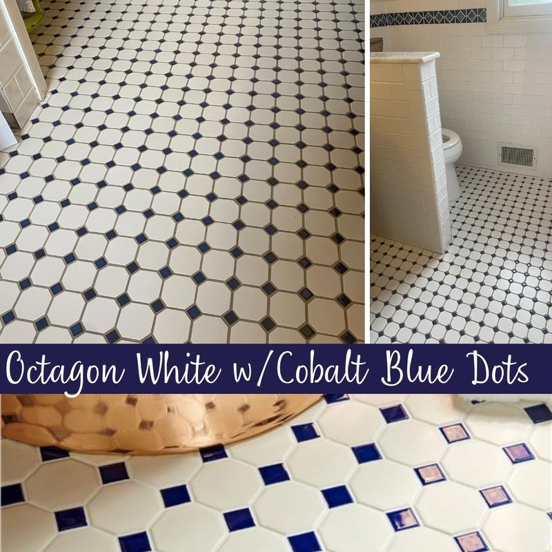 Tenedos Octagon Porcelain Mosaic Tile – Matte White with Glossy