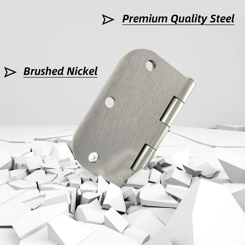 HOSOM 48 Pack Brushed Nickel Door Hinges 3.5 Inch with