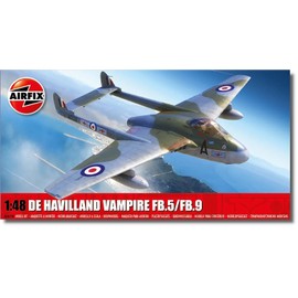 Airfix Model Airplane Kit Gift Set - A06108 de Havilland Vampire FB.5/FB.9, Plastic Plane Model Kits for Adults & Kids 14+, Skill Level 2, 1:48 Scale WW2 Military Aircraft Models, Real Aeroplane Model