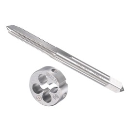 CoCud Tap and Die Set, M6 x 0.75 Thread, Metric High-Speed Steel Machine Screw Tap & Round Die Tool Kit - (Applications: for Threading Tapping Repairing), 1-Set