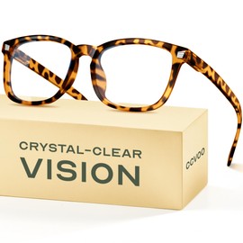 CCVOO Stylish Print Reading Glasses - Blue Light Filter and UV Protection, Square Frames - Readers for Women