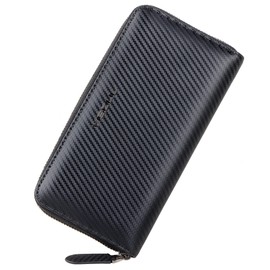 VISOUL Wallet, carbon leather black brown