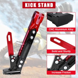 Motorcycle Kickstand Adjustable Tripod Holder Foot Side Stand for Motorcycle(Red)