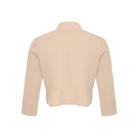 DANAEST Women's Bolero Festive Cardigan Elegant Shoulder Jacket 3/4 Sleeve Short Top (708), beige