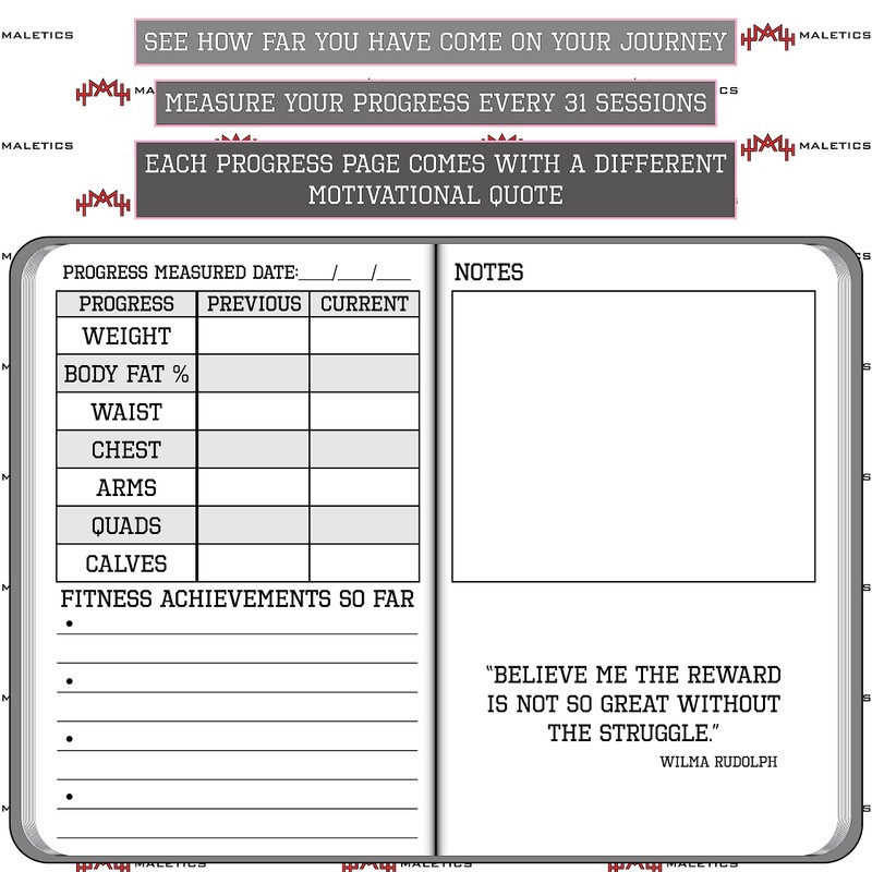 MaLetics – A6 Pocket Fitness Journal – Set 15 Goals,