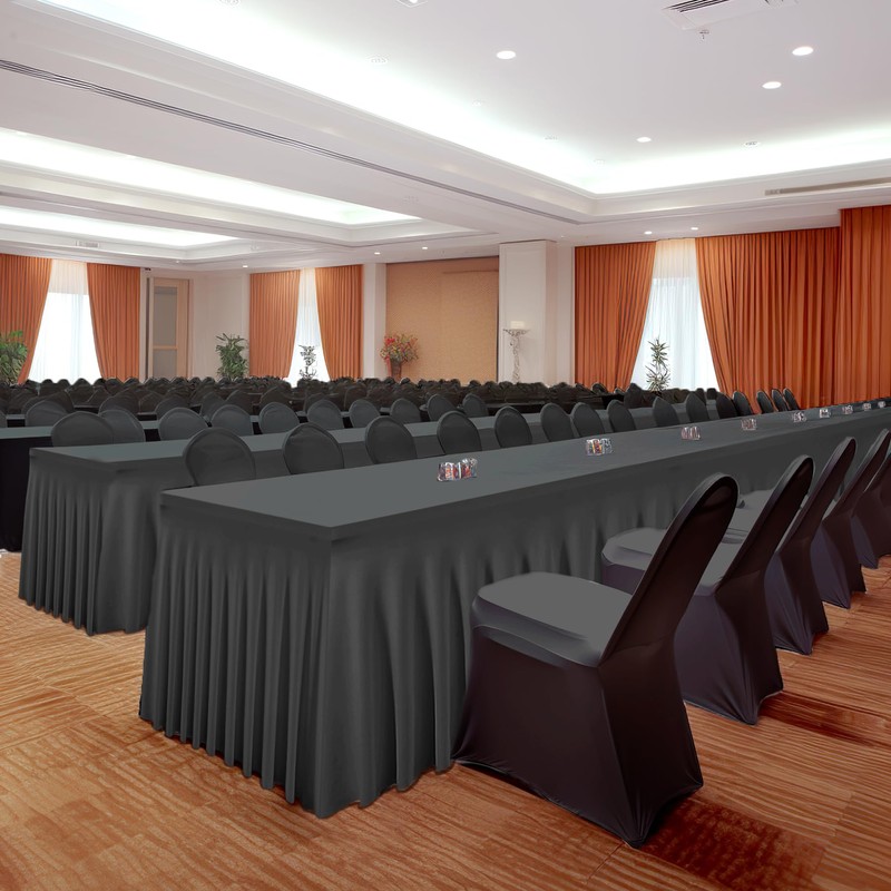 Party Talk 1 Pack Black Rectangular Table Cloth, 8FT x