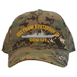 Spiffy Custom Gifts USS Frank E Peterson Jr DDG-121 Pro Style Embroidered Baseball Cap Camo