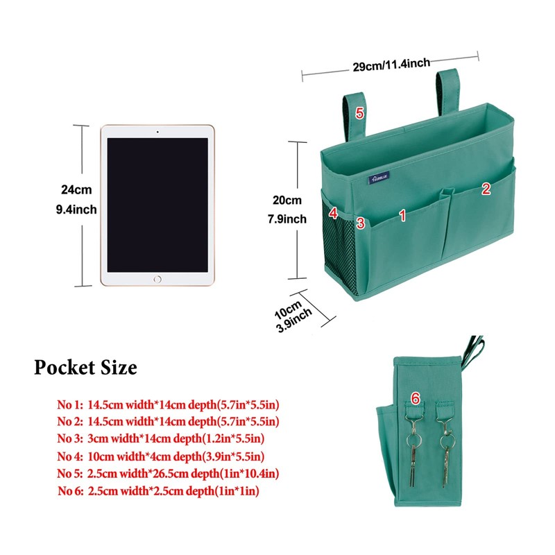 Surblue Caddy Hanging Organizer Bedside Storage Bag for Bunk and
