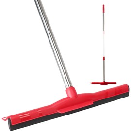 Water Broom & Floor Squeegee Scrubber with 51" Adjustable Pole & EVA Foam Blade – Indoor/Outdoor Use for Garage, Patio, Bathroom, Tile, Marble