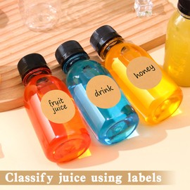 42 Pcs 4oz Plastic Bottles for Liquids, Mini Jars with Lids juice shot bottles with caps with Scale and Labels for Juice Ginger Sauce Bulk Portable Travel (42pcs, 4OZ)