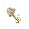PiercedOff Gold Tone 316L Surgical Steel Labret with Clear CZ