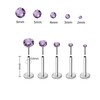 Elfex Surgical Steel Labret Studs with Clear Crystal, 16G, Set