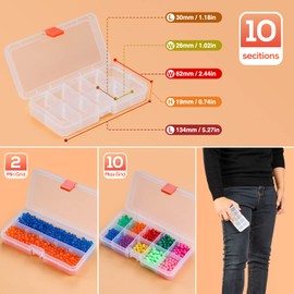 SOMELINE Plastic Storage Box with 10 compartments | Stable sorting box for screws, small parts, small and sewing utensils | Perfect storage box for nails and screws | Dimensions: 14x7x2.4cm ，4 pieces