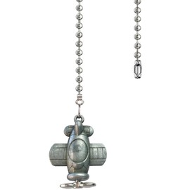 12 inch Ceiling Fan Pull Chain Airplane Charm Pendant Ceiling Fan Danglers Fan Pulls Chain Extender with Ball Chain Connector for Ceiling Fan Light Decoration(Grey)