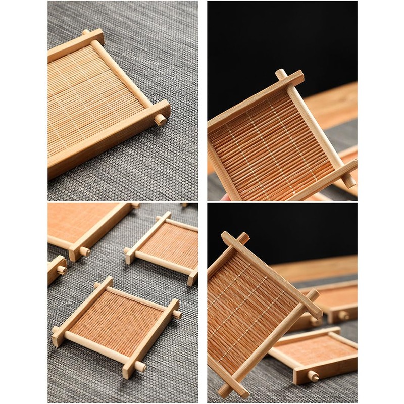 Natiform Bamboo Coasters Set of 4 Stylish Lightweight Tea Holder